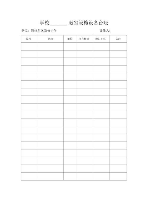 学校专用教室设施设备台账